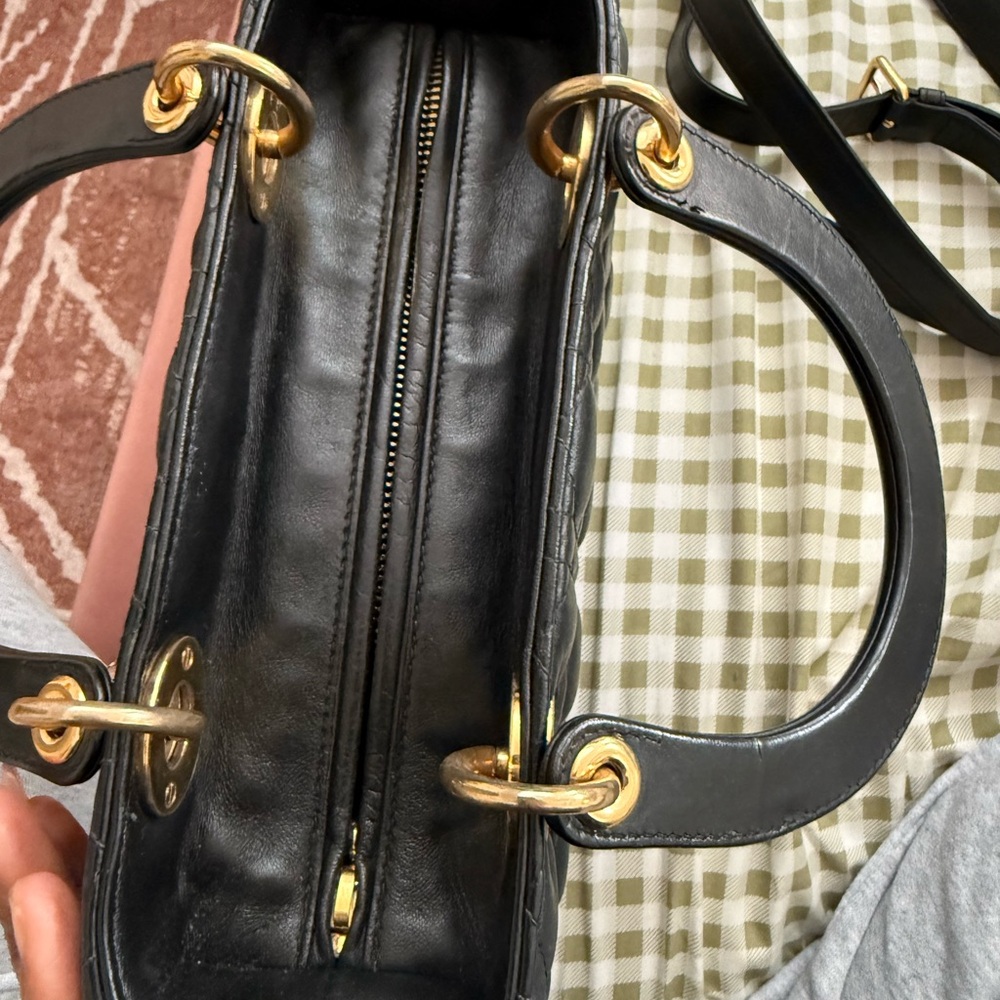 Dior Black Quilted Mini Lady Bag with Gold Hardware - Picture 13 of 16